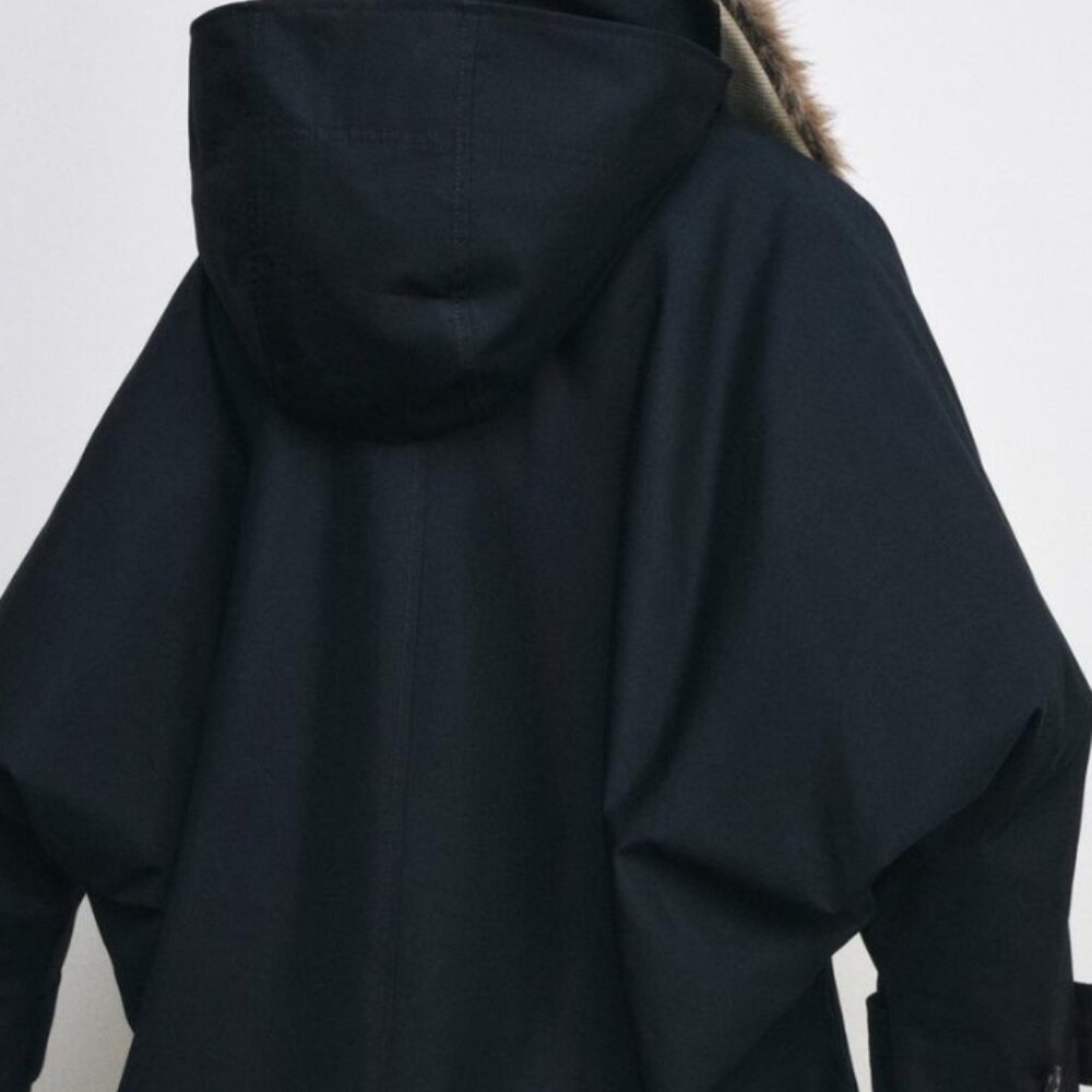 Zara Women's Coat with Faux Fur Collar - Picture 6 of 8